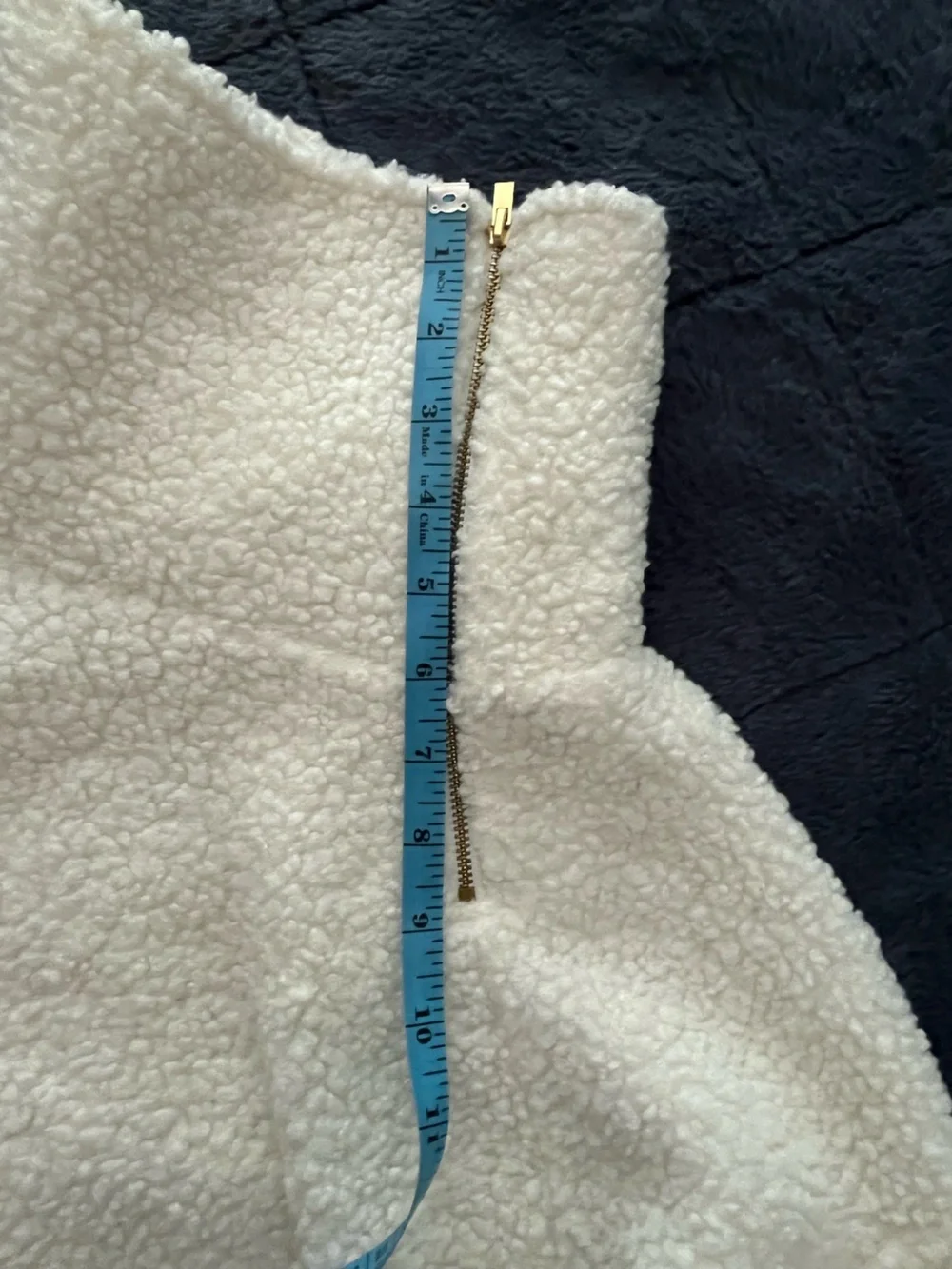 Express Cream Sherpa Zip-Neck Pullover